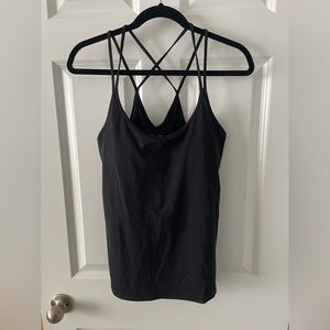 Black strappy workout tank top. Size Large. Old Navy Activewear
